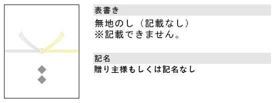 無地のし　弔事用 黄白・5本結び切り