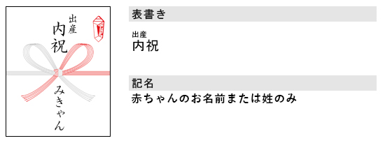 出産内祝い（出産祝いのお返し）用 紅白・5本蝶結び