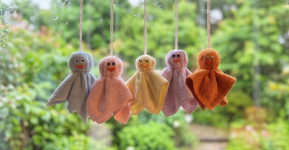家族で作って楽しむ、てるてる坊主タオル